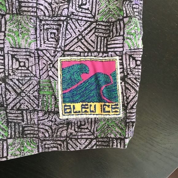 Vintage 90’s  Bleu Ice Swim Trunks - Picture 2 of 7